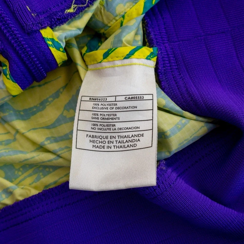 Nike Windbreaker Jacket‎ Vintage Colorblock Purple Yellow Hooded Zip S Retro Y2K